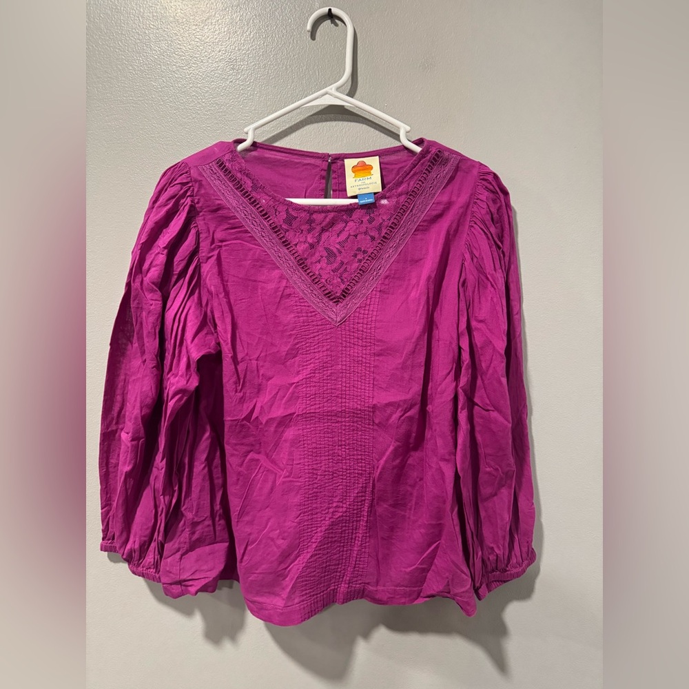 Farm Rio x Anthropologie Kelsie Peasant Blouse Size Small